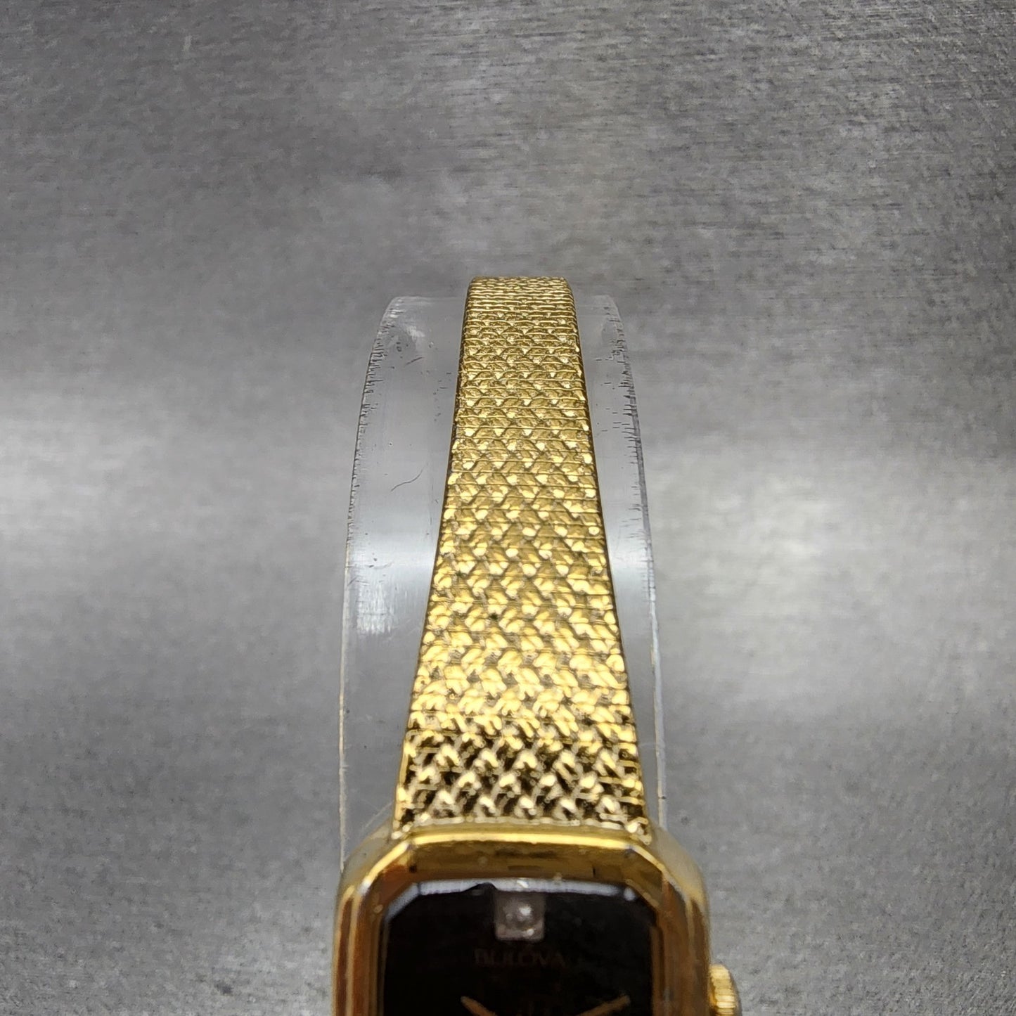 Bulova Tank Watch Women 16mm Black Dial Gold Tone Rectangle P4 New Battery4