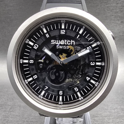 Swatch Big Bold Dark Irony Watch Men 47mm Skeleton Dial SB07S105 New Battery1