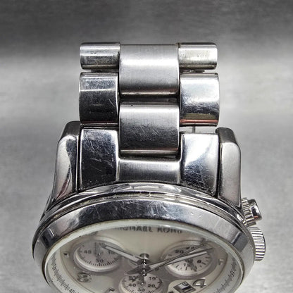 Michael Kors Runway Watch Women 38mm MOP Dial Chrono Date MK-5304 New Battery4