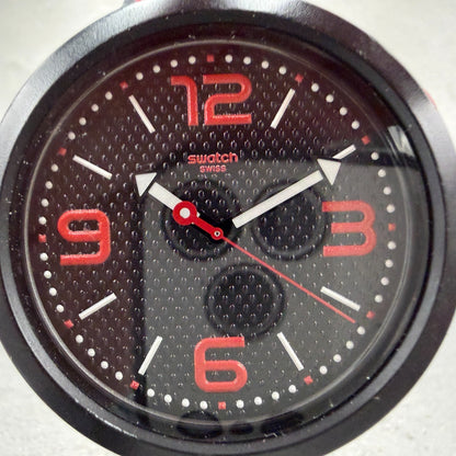 Swatch Big Bold BBBlood Watch Men 47mm Black Dial Black Tone Round New Battery1