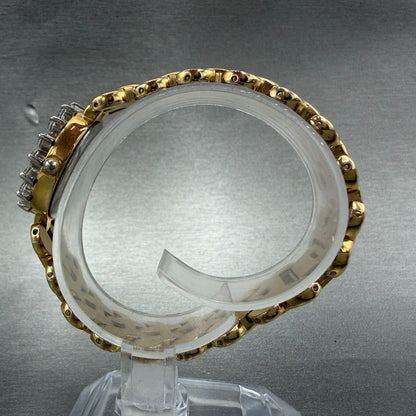 Geneve Watch Women 19mm Champagne  Dial Gold Tone Crystal Bezel Oval New Battery6
