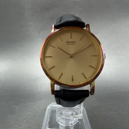 Seiko Watch Men 32mm Champagne Dial Gold Tone Round VTG 2C21-0120 New Battery5