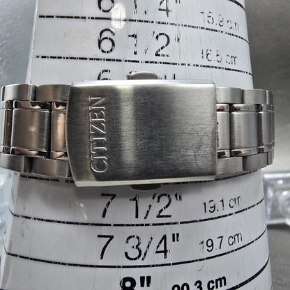 Citizen Eco-Drive Watch Men 36mm White Dial Silver Tone Date E111-S027161 Runs A10