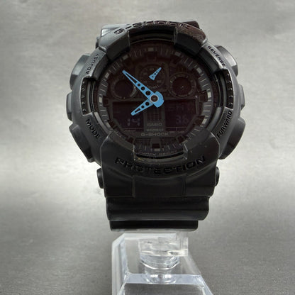 Casio G-Shock GA-100C Watch Men 51mm Gray Blue Alarm Chrono New Battery ABCD5