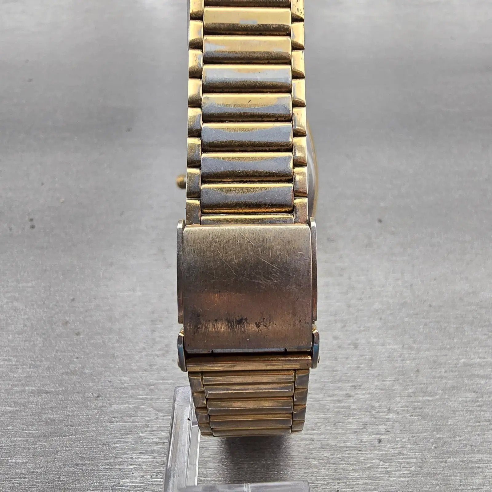 Citizen CQ Watch Men 31mm Silver Dial Gold Tone Daydate 4-711874 New Battery VTG7