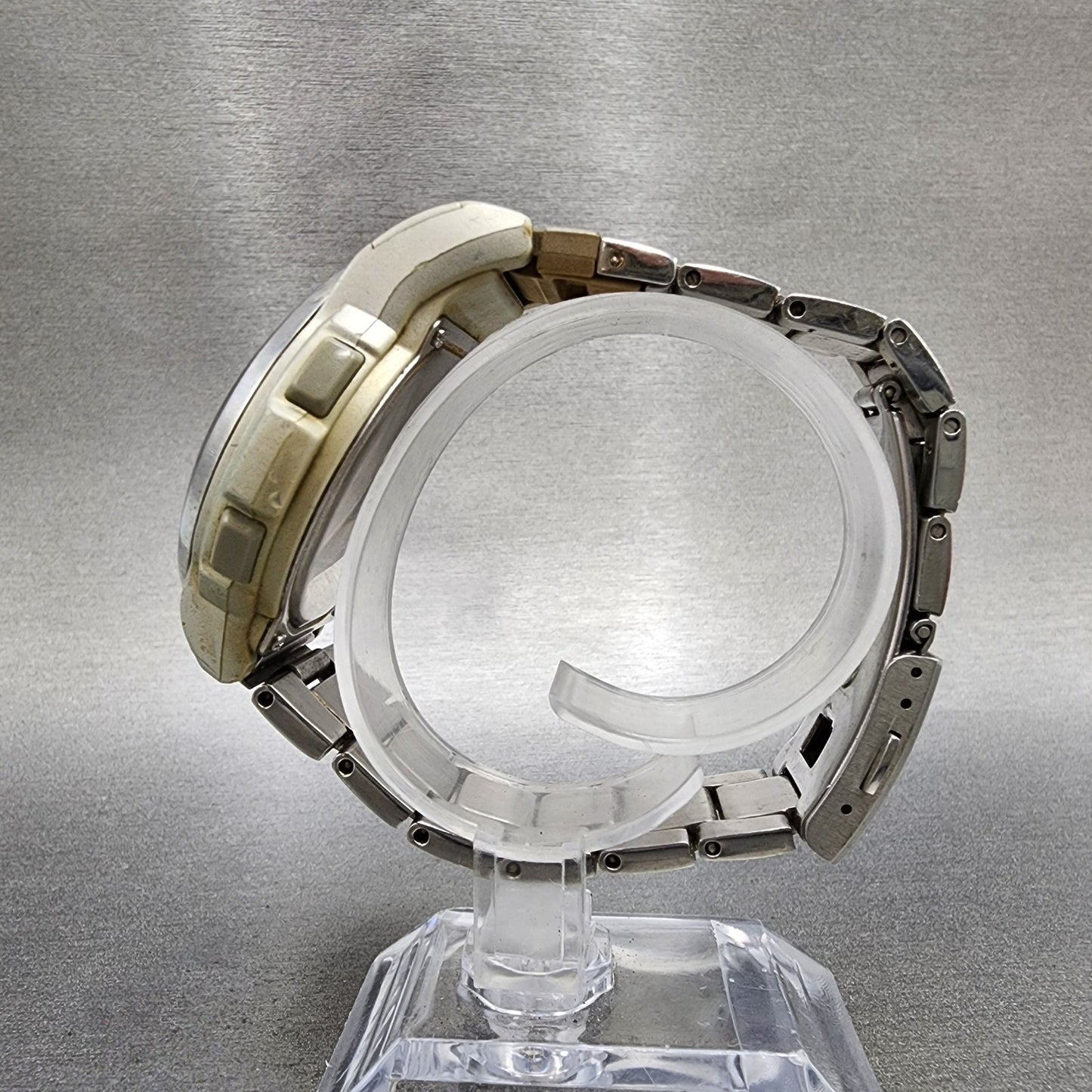 Casio Waveceptor WVA101 Watch Men 42mm Analog Digital Silver Tone Round New Bat6