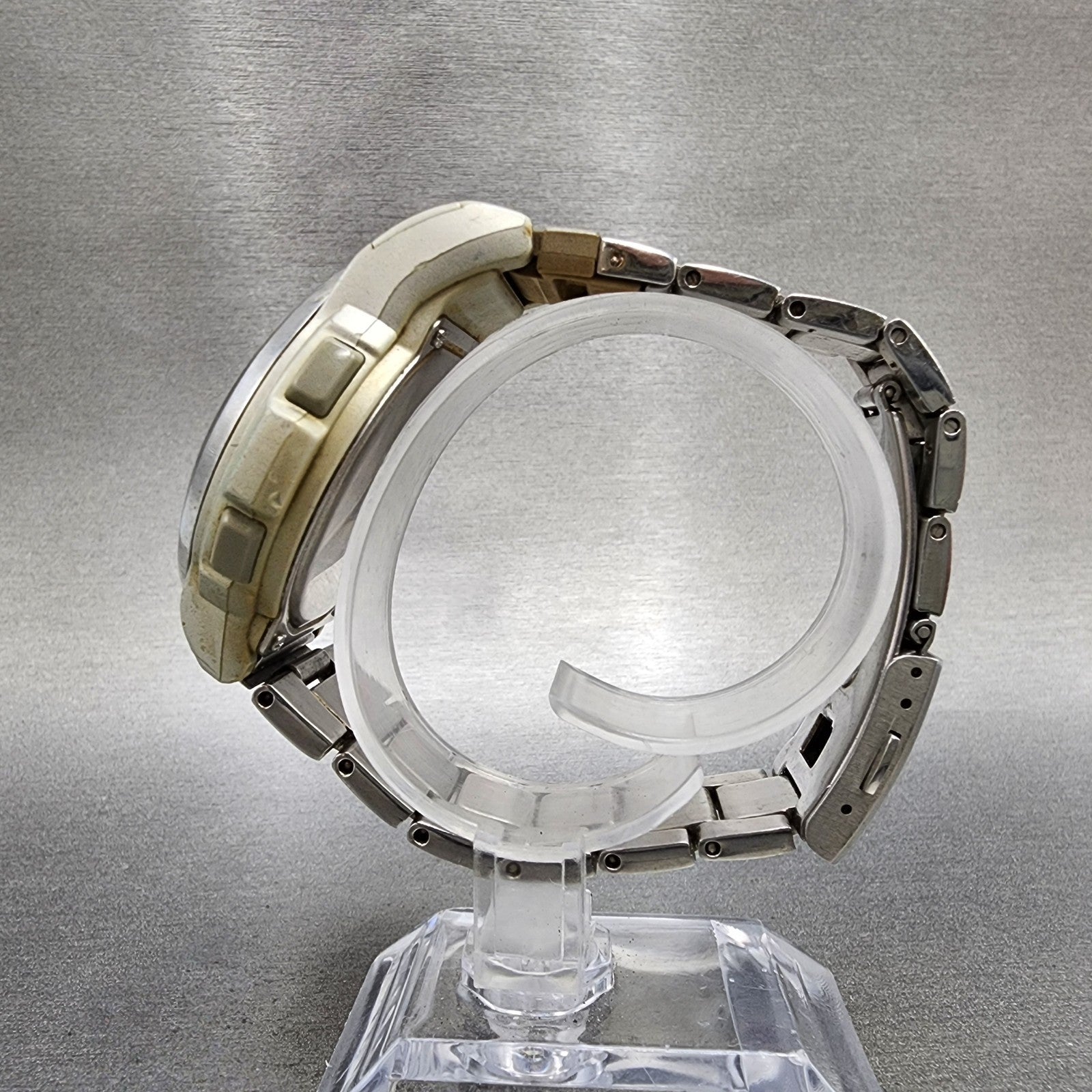 Casio Waveceptor WVA101 Watch Men 42mm Analog Digital Silver Tone Round New Bat6