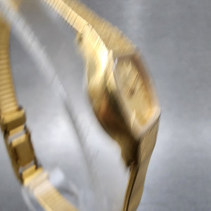 Seiko Watch Women 17mm Gold Dial Gold Tone Hexagon 2P215A29 New Battery3