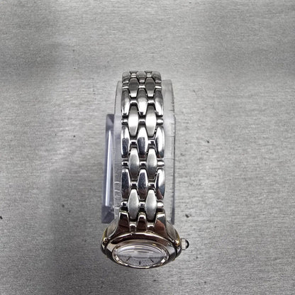 Seiko Exceline Solar Watch Women 22mm MOP Dial Silver Tone Oval V110-5A40 Works4