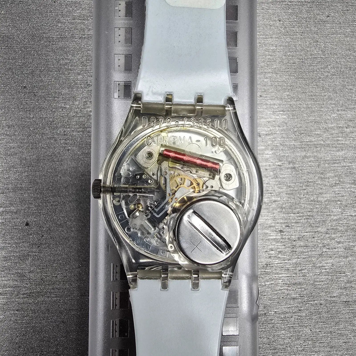Swatch Time to Reflect Watch Men 34mm Silver Dial Clear Case GZ143 New Batt NOS6