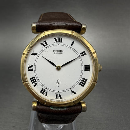 Seiko Watch Men 31mm White Dial Gold Tone Round 2620-0010 New Battery0
