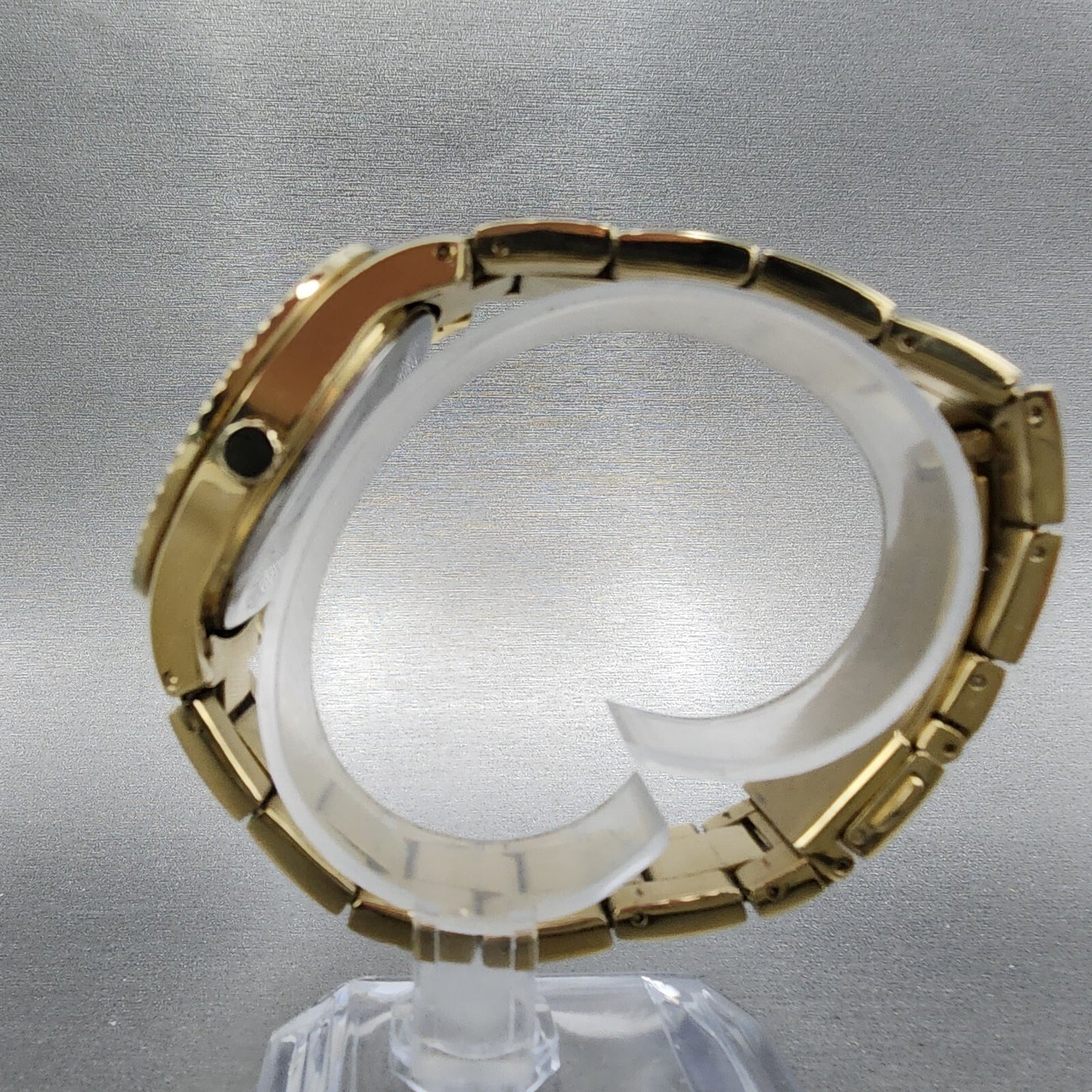 Fossil Stella Glitz Watch Women 37mm Champagne Dial Gold Tone Daydate New Batt6