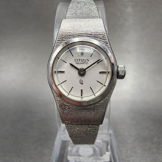 Citizen CQ Watch Women 17mm Silver Dial Silver Tone Round 3220-891244  New Batt