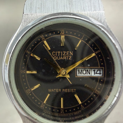 Citizen CQ Watch Women 25mm Black Dial Silver Tone Daydate 6000-074807 New Batt1