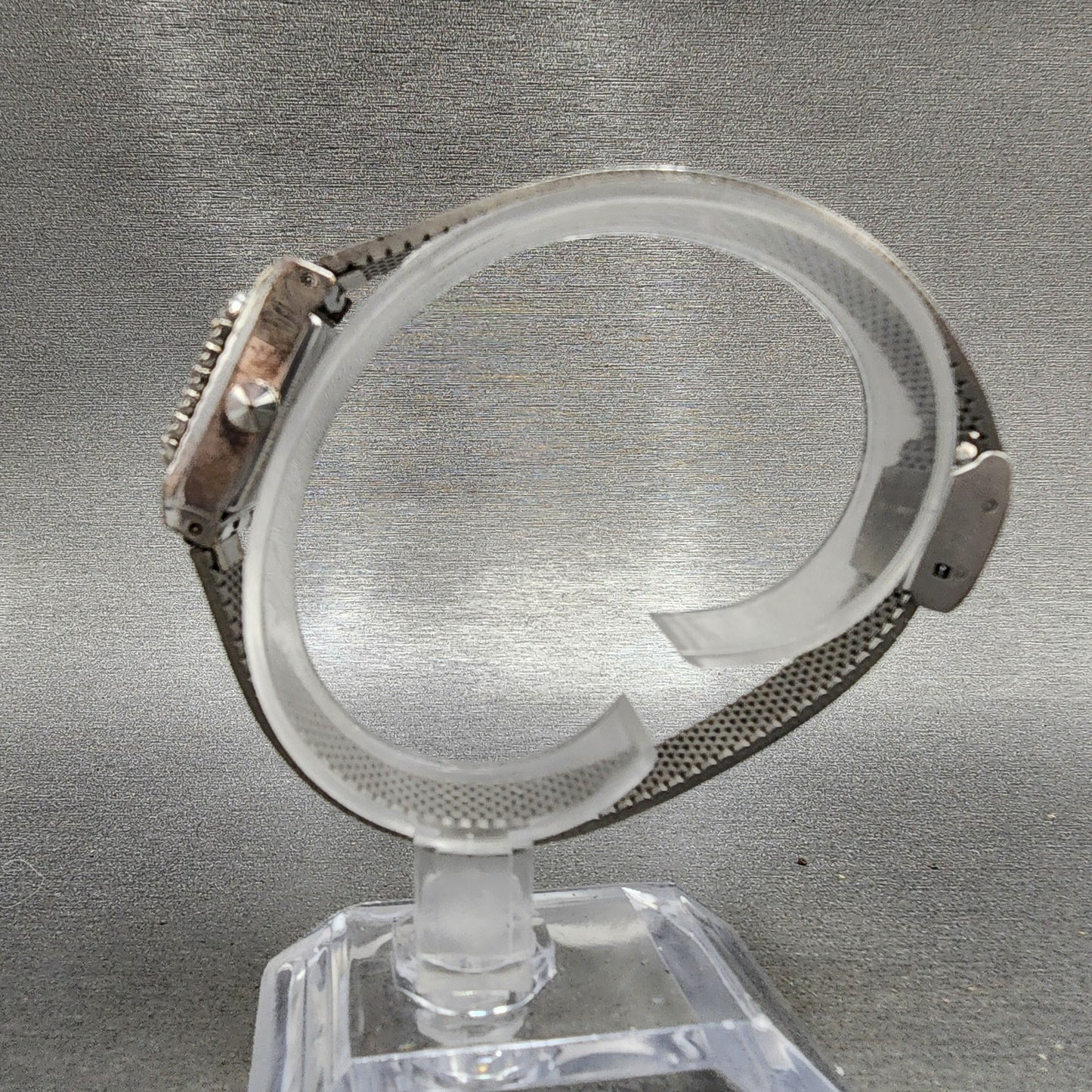 Seiko Tank Watch Women 17mm Silver Dial White Gold Plated Manual Wind Runs 11406