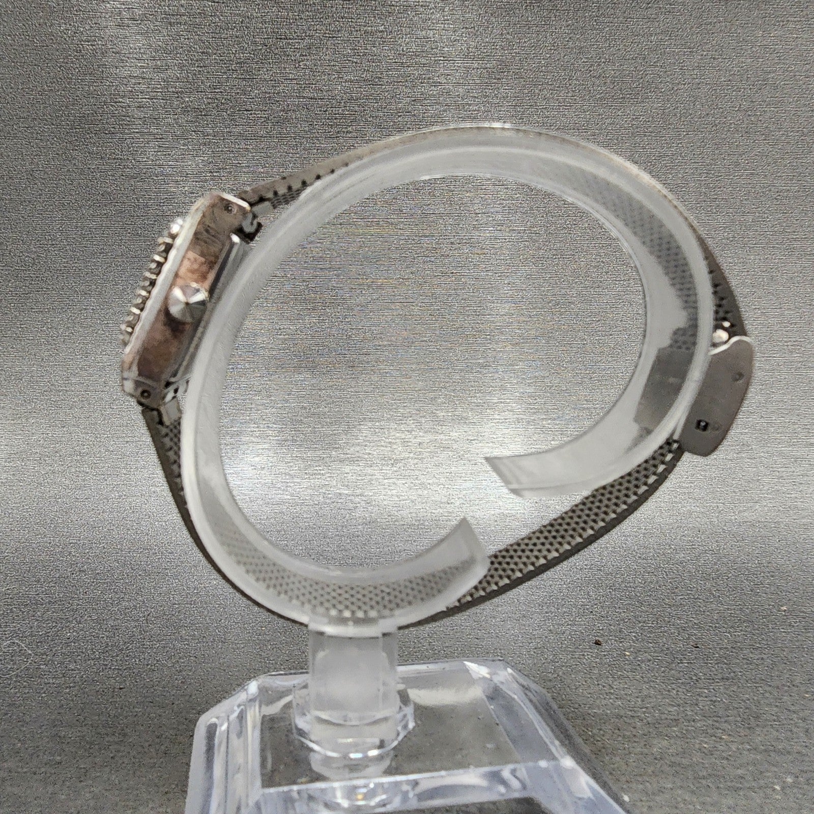 Seiko Tank Watch Women 17mm Silver Dial White Gold Plated Manual Wind Runs 11406
