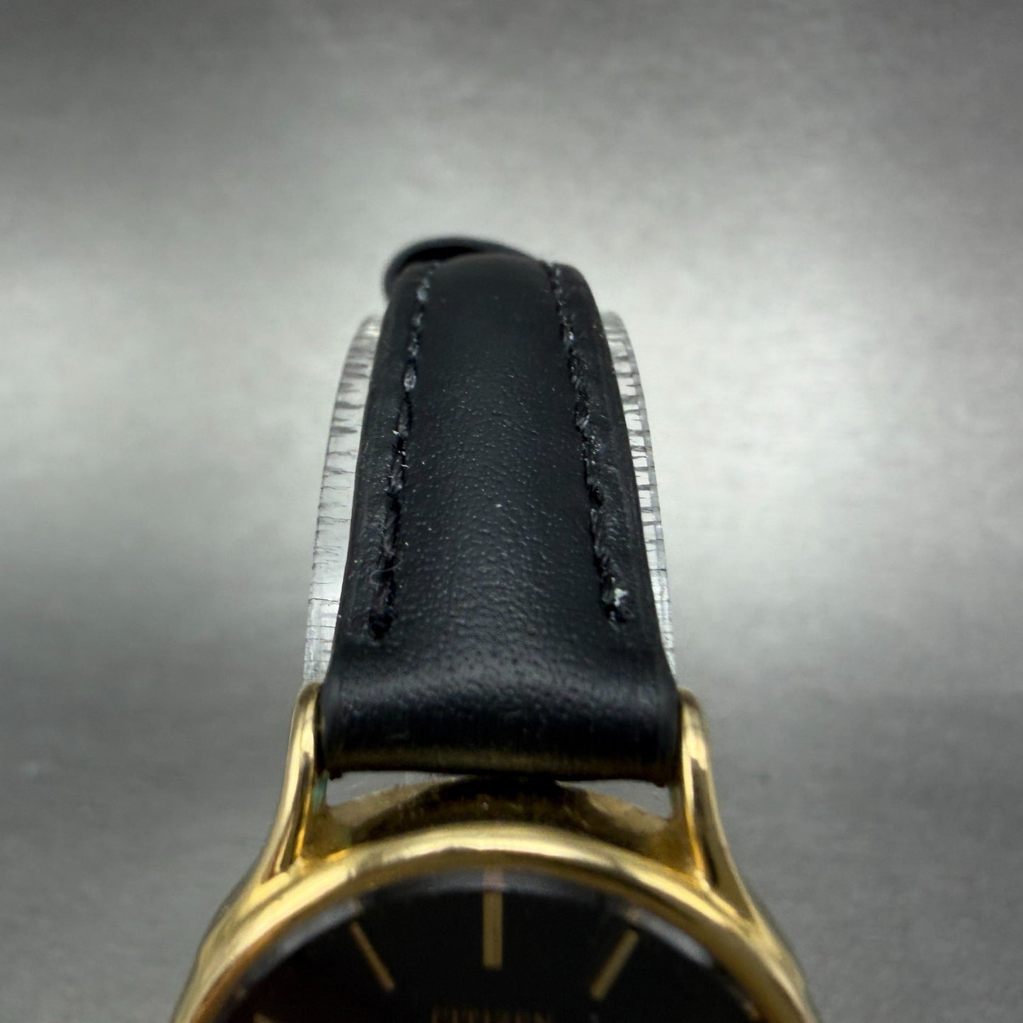 Citizen Riviere Watch Women 24mm Black Dial Gold Tone Round 2950-291981 New Batt4