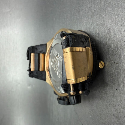 Invicta Subaqua Noma IV Chronograph Watch Men 50mm Black Dial Gold Tone New Batt8