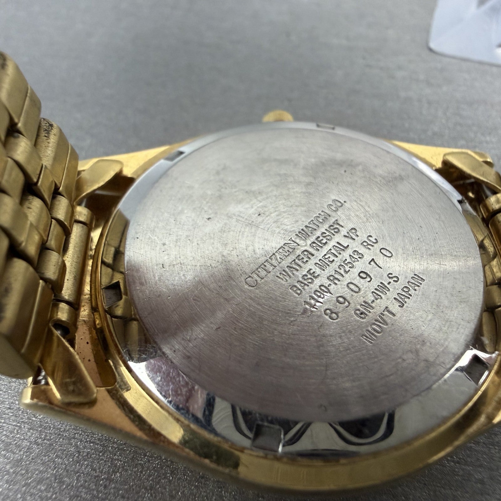 Citizen CQ President Watch Men 36mm Blue Dial Gold Tone Round Daydate New BattAB9