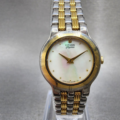 Citizen Elegance Watch Women 23mm MOP Dial Two Tone Round 3220325303 NewBattery0