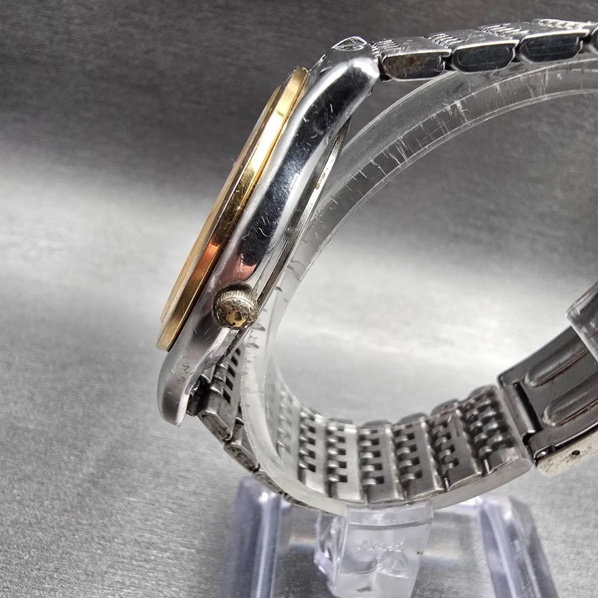 Seiko Watch Men 36mm White Dial Two Tone Daydate Round 7N43-7B19 New Battery JT2