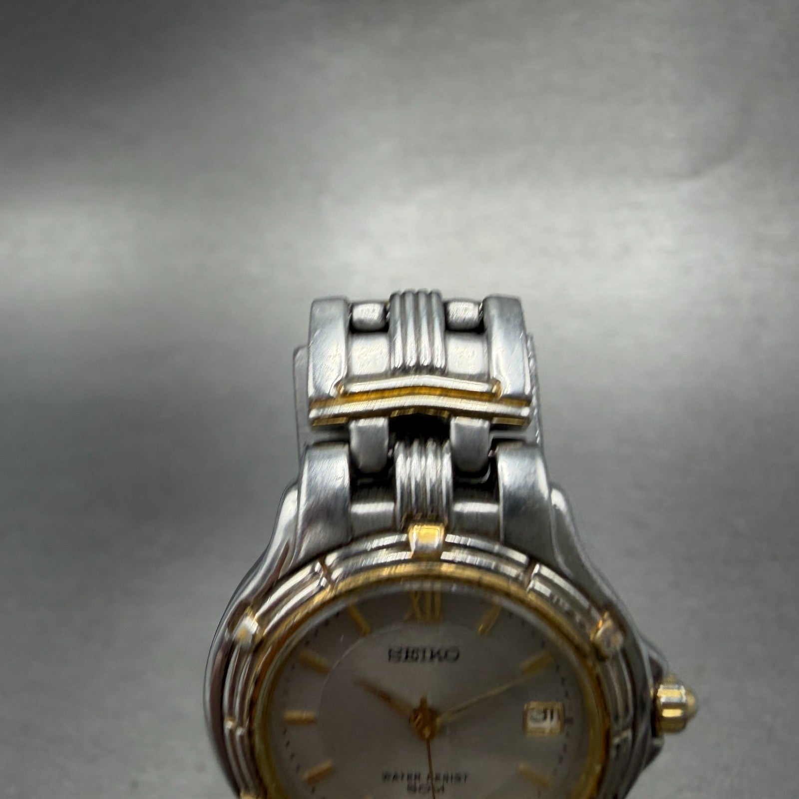 Seiko Watch Women 26mm Silver Dial Two Tone Date Round 7N82-0789 New Battery4