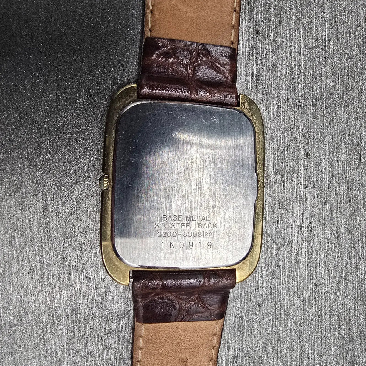 Seiko Lassale Watch Men 27mm Gold Dial Gold Tone Rectangle 9300-5008 New Battery10