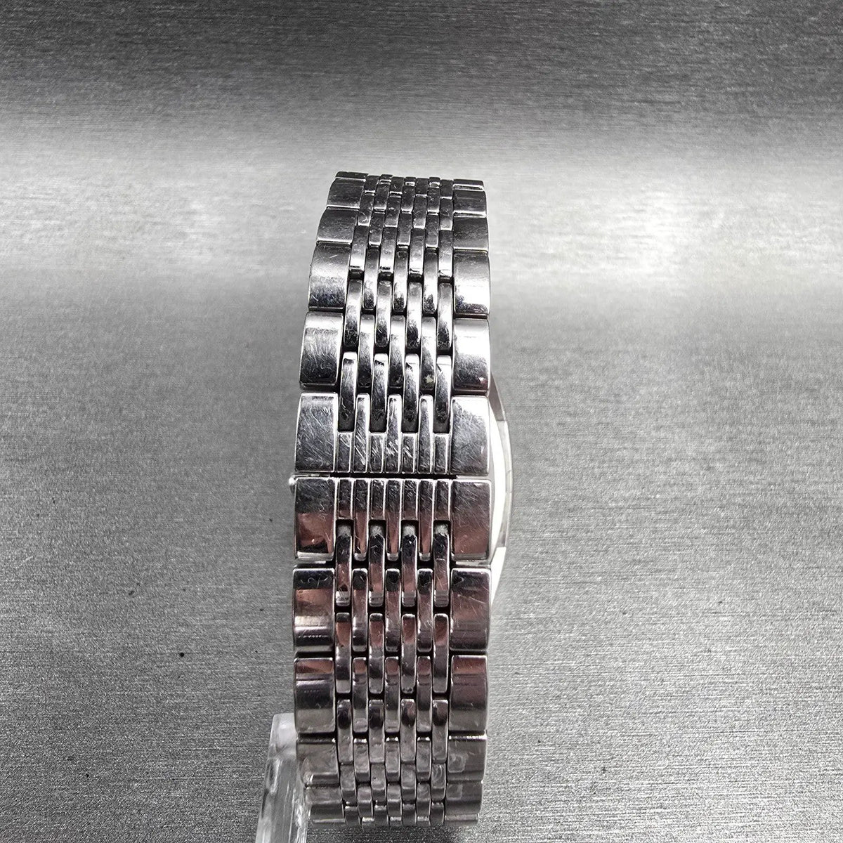 Bulova Watch Women 30mm MOP Dial Silver Tone Gemmed Tonneau 96R50 New Battery7