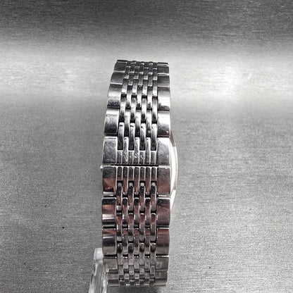 Bulova Watch Women 30mm MOP Dial Silver Tone Gemmed Tonneau 96R50 New Battery7