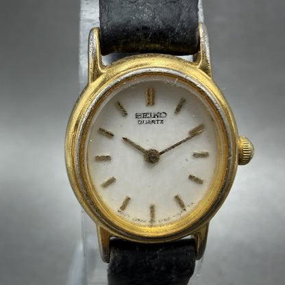 Seiko Watch Women 17mm White Dial Gold Tone Oval Vintage 2Y00-5C29 New Battery1