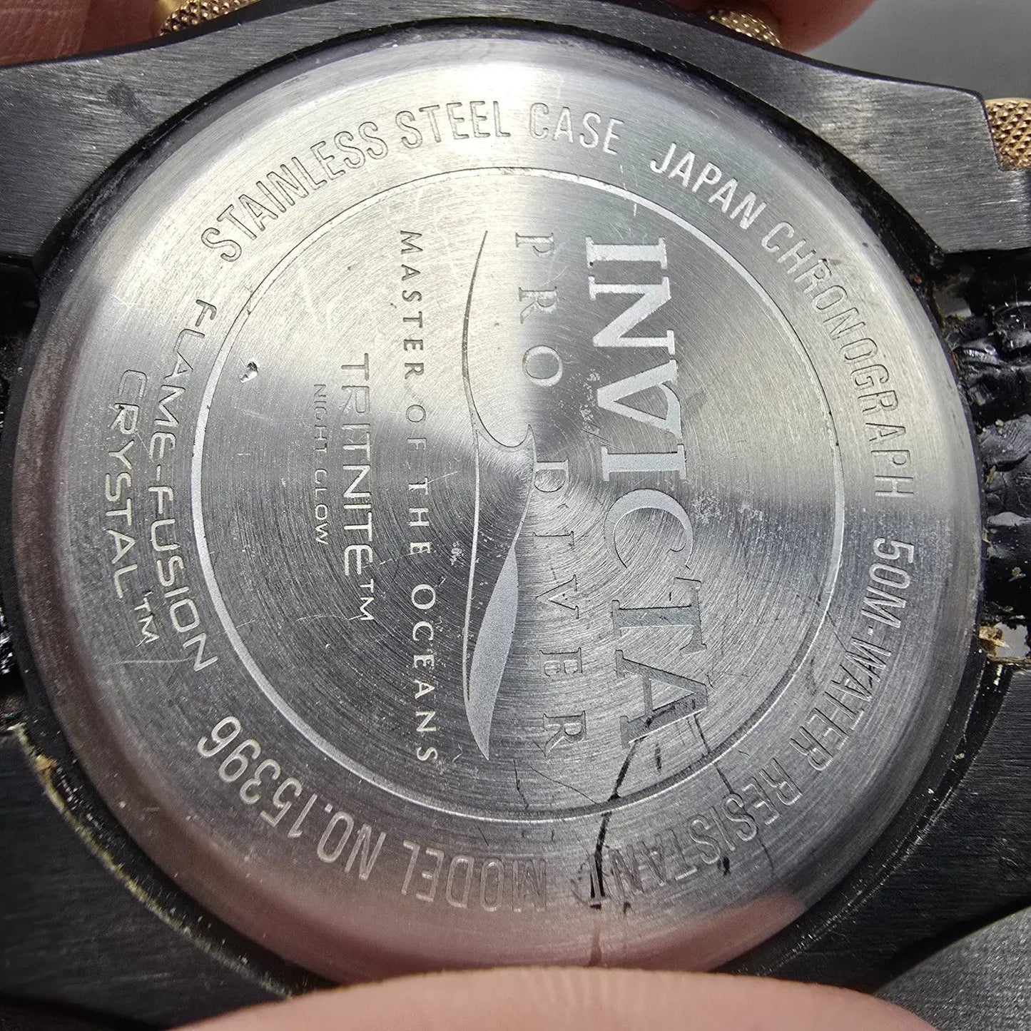 Invicta Pro Diver Chronograph Watch Men 51mm Black Dial Black Tone Date New Batt13