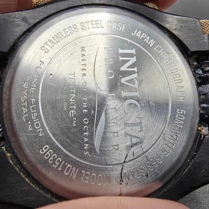 Invicta Pro Diver Chronograph Watch Men 51mm Black Dial Black Tone Date New Batt13