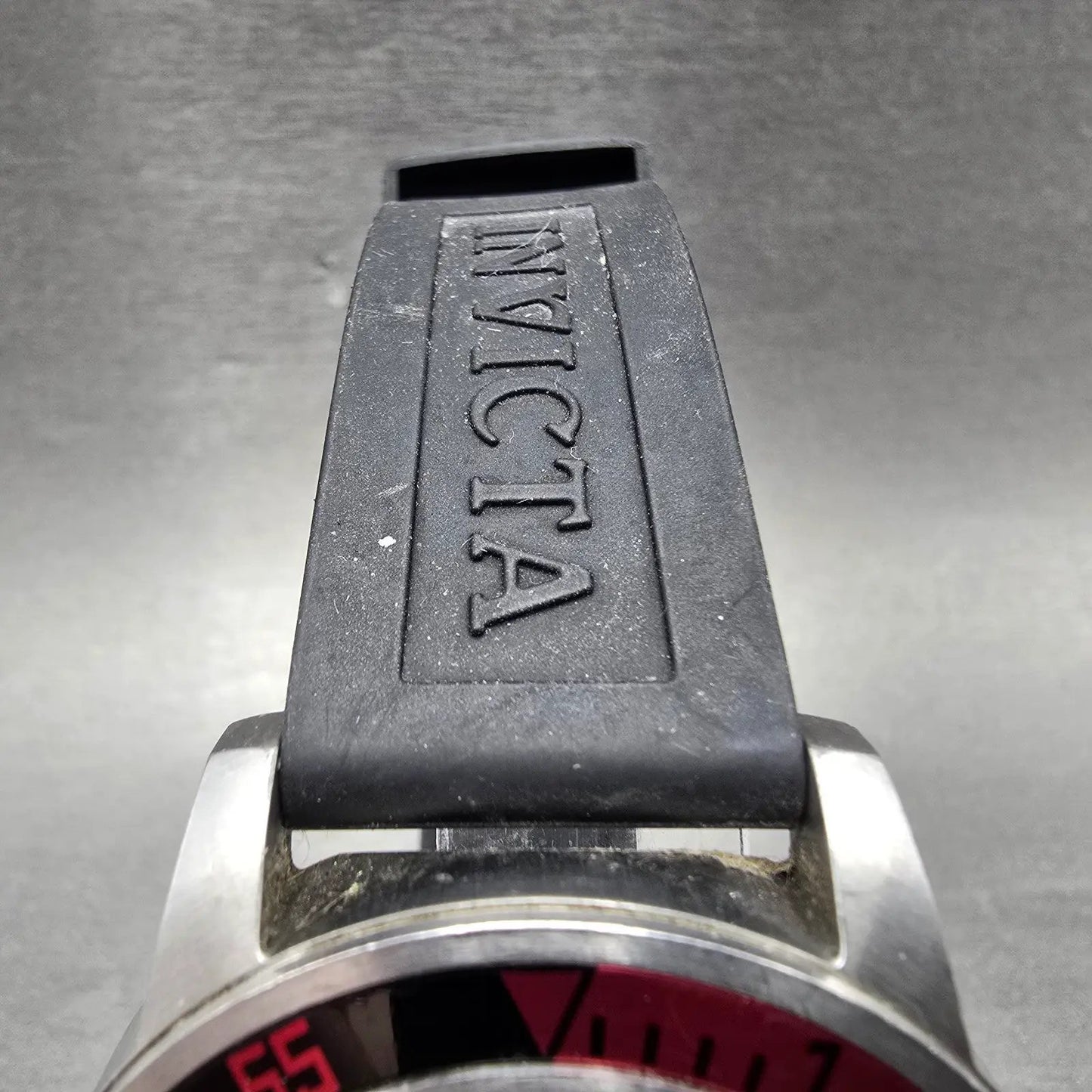 Invicta Specialty Watch Men 45mm Black Dial Silver Tone Red 12845 New Battery4