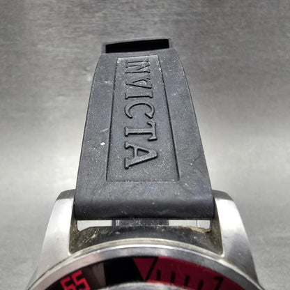 Invicta Specialty Watch Men 45mm Black Dial Silver Tone Red 12845 New Battery4