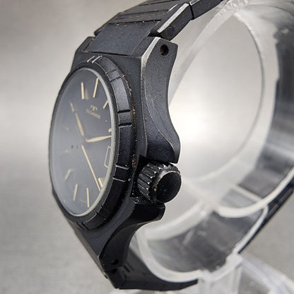 Technos Watch Women 26mm Black Dial Black Tone Date Round 1043 New Battery2