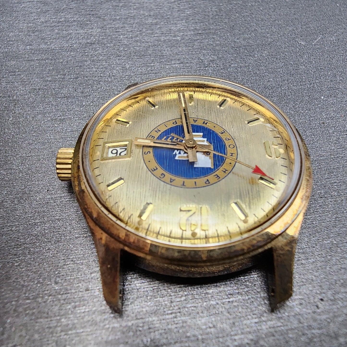 VTG Waltham Watch Men 34mm Champagne Dial Gold Tone Date Cal 661S PARTS5