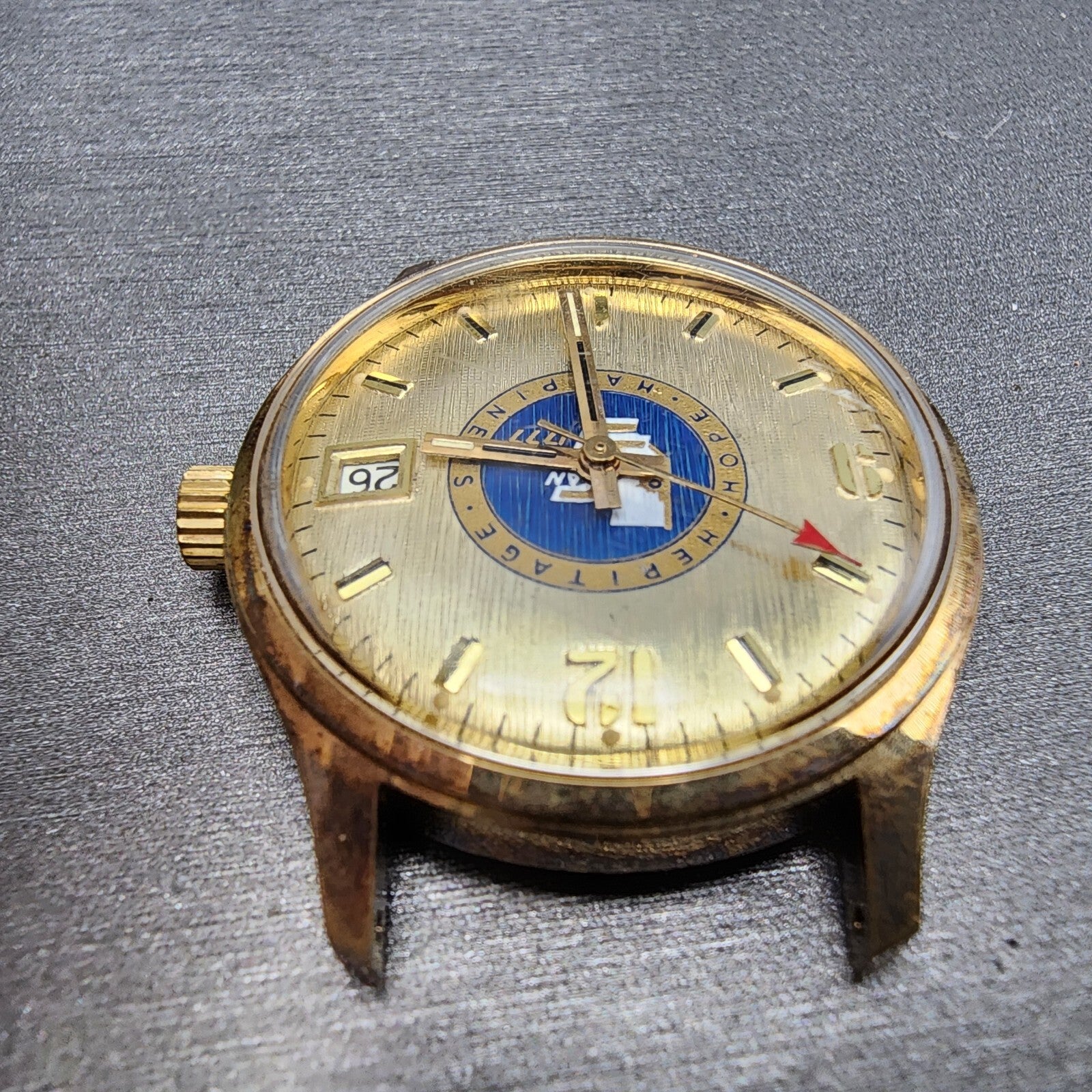 VTG Waltham Watch Men 34mm Champagne Dial Gold Tone Date Cal 661S PARTS5
