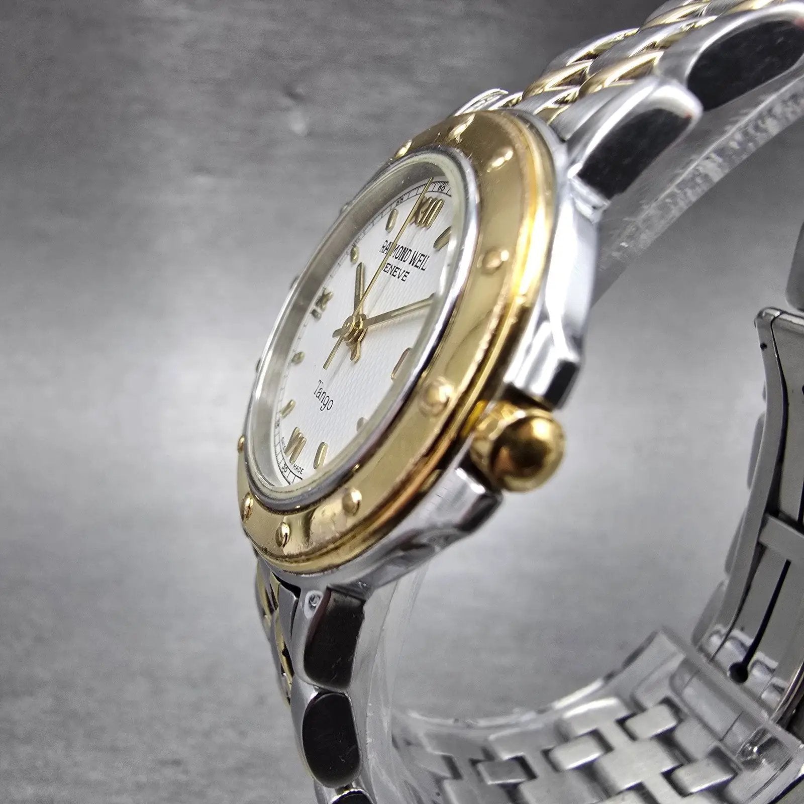 Raymond Weil Tango Watch Women 28mm White Dial Two Tone Date Round 5360 New BatJ2