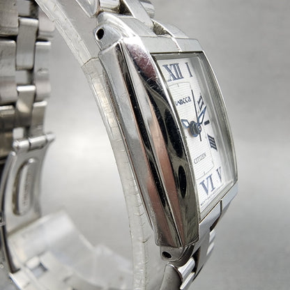 Citizen Wicca Tank Watch Women 16mm White Dial Silver Tone 5431S0112384 NewBat3