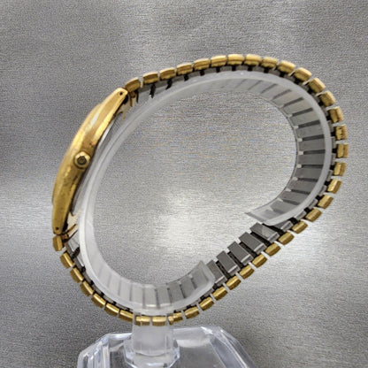 Seiko Watch Men 38mm Champagne Dial Gold Tone Round Daydate 5y23-8039 NewBattery