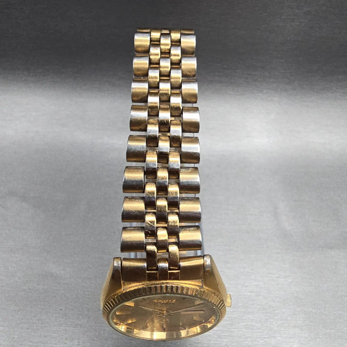 Seiko President Watch Men 35mm Gold Dial Gold Daydate 5Y23-8A61 New Battery VTG6