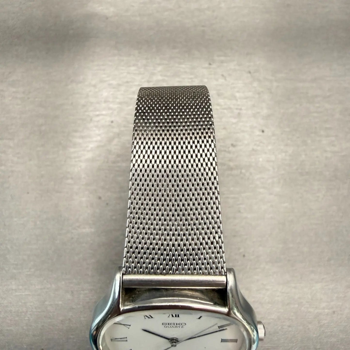 Seiko Watch Men 34mm White Dial Silver Tone Oval 6431-5040 New Battery Vintage4