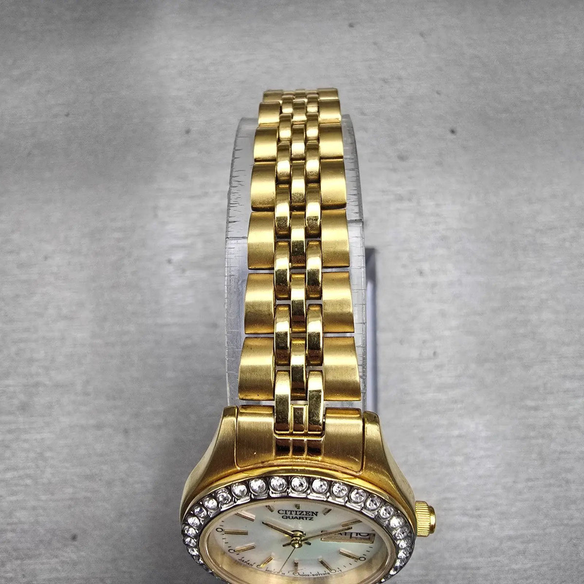 Citizen Watch Women 26mm MOP Dial Gold Tone Daydate Gemmed 1002-S044456 New Batt4