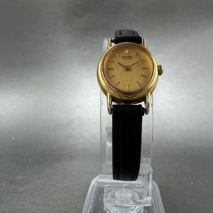 Seiko Watch Women 18mm Champagne Dial Gold Tone Oval VTG 1N00-5K39 New Battery6