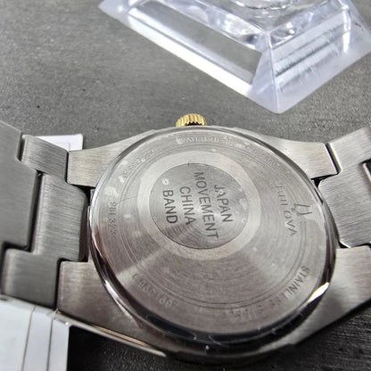 Bulova Watch Women 30mm White Dial Two Tone Date Round 98L323 New Battery 12312