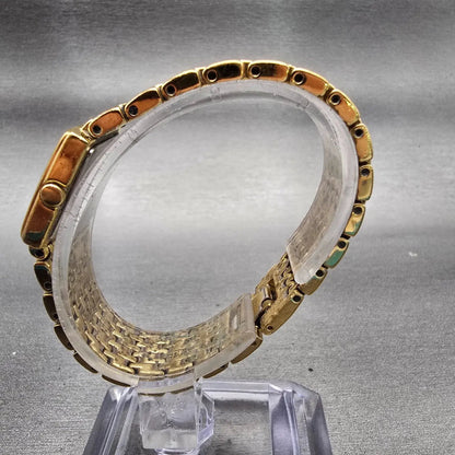Seiko Watch Women 20mm Cream Dial Gold Tone Rectangle 1N00-6H39 New Battery VTG7