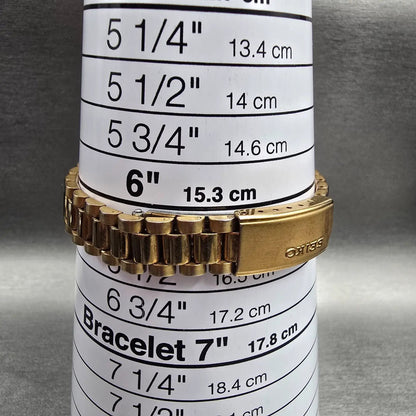 Seiko President Watch Women 24mm Gold Dial Gold Daydate 7N83-0041 New Battery9
