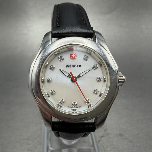 Wenger Watch Women 28mm MOP Dial Silver Tone Round 092.2030 New Battery0