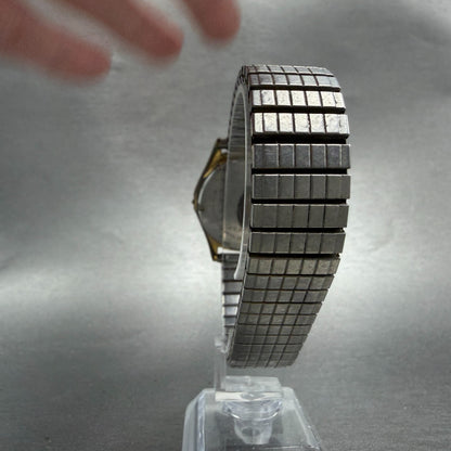 Seiko SQ Watch Men 34mm Silver Dial Gold Tone Daydate Round 6923-7009 PARTS8
