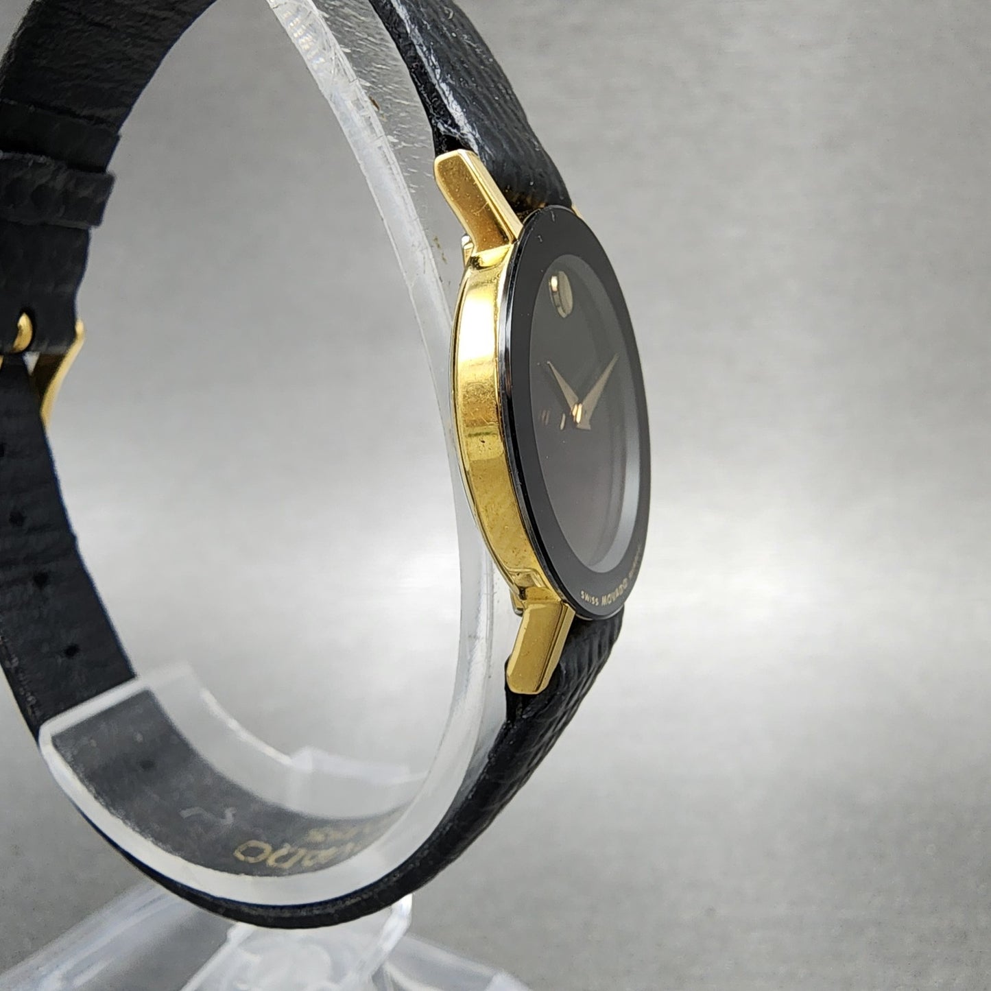 Movado Museum Watch Women 23mm Black Dial Black Tone Round 88.C1.825.2 New Batt3